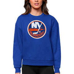New York Islanders - Antigua Women's Team Logo Victory Crewneck Pullover Sweatshirt Royal