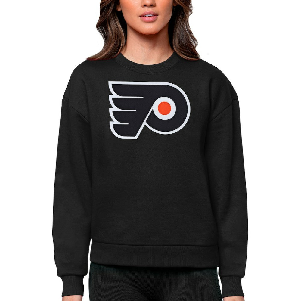 Philadelphia Flyers - Antigua Women's Team Logo Victory Crewneck Pullover Sweatshirt Black