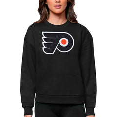 Philadelphia Flyers - Antigua Women's Team Logo Victory Crewneck Pullover Sweatshirt Black