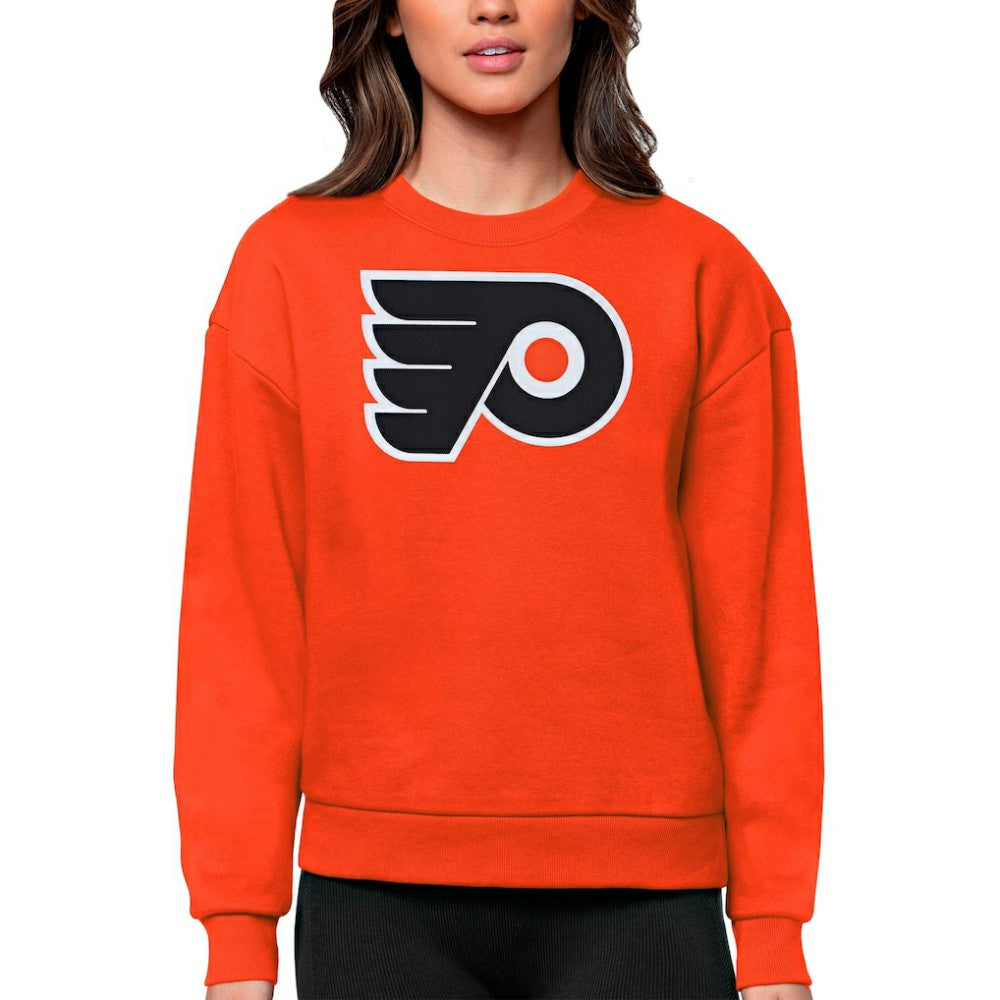 Philadelphia Flyers - Antigua Women's Team Logo Victory Crewneck Pullover Sweatshirt Orange