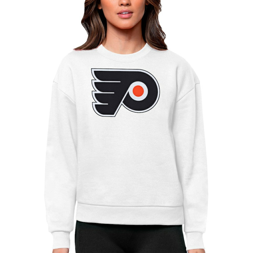 Philadelphia Flyers - Antigua Women's Team Logo Victory Crewneck Pullover Sweatshirt White