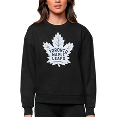 Toronto Maple Leafs - Antigua Women's Team Logo Victory Crewneck Pullover Sweatshirt Black