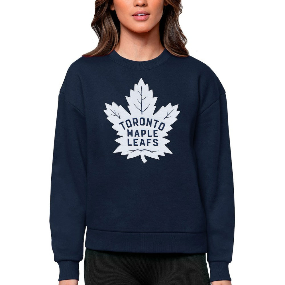 Toronto Maple Leafs - Antigua Women's Team Logo Victory Crewneck Pullover Sweatshirt Navy
