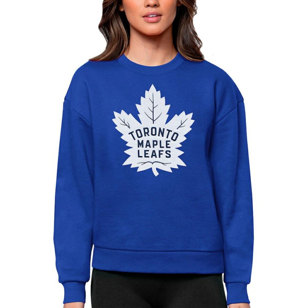 Toronto Maple Leafs - Antigua Women's Team Logo Victory Crewneck Pullover Sweatshirt Royal