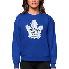 Toronto Maple Leafs - Antigua Women's Team Logo Victory Crewneck Pullover Sweatshirt Royal