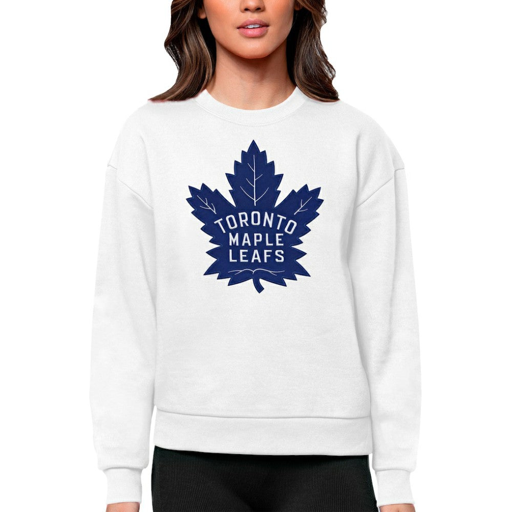 Toronto Maple Leafs - Antigua Women's Team Logo Victory Crewneck Pullover Sweatshirt White
