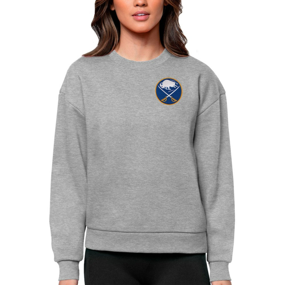 Buffalo Sabres - Antigua Women's Victory Crewneck Pullover Sweatshirt Heather Gray
