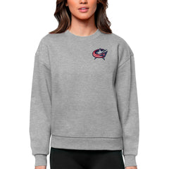 Columbus Blue Jackets - Antigua Women's Victory Crewneck Pullover Sweatshirt Heather Gray