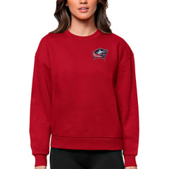 Columbus Blue Jackets - Antigua Women's Victory Crewneck Pullover Sweatshirt Red