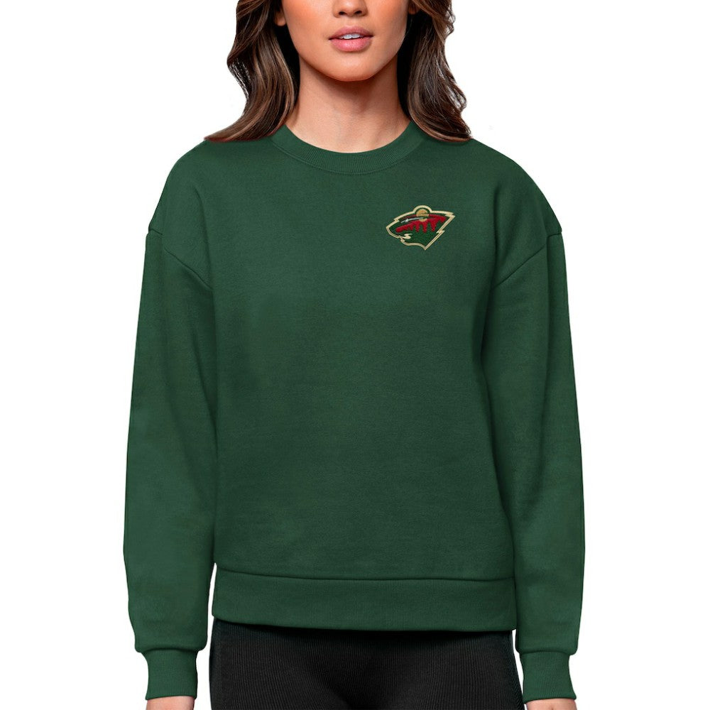 Minnesota Wild - Antigua Women's Victory Crewneck Pullover Sweatshirt Green