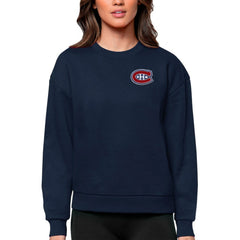 Montreal Canadiens - Antigua Women's Victory Crewneck Pullover Sweatshirt Navy