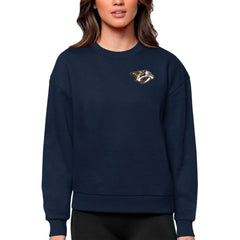 Nashville Predators - Antigua Women's Victory Crewneck Pullover Sweatshirt Navy