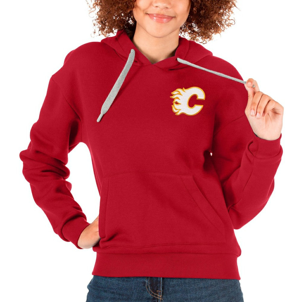 Calgary Flames - Antigua Women's Victory Pullover Hoodie Red