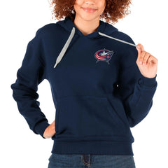 Columbus Blue Jackets - Antigua Women's Victory Pullover Hoodie Navy