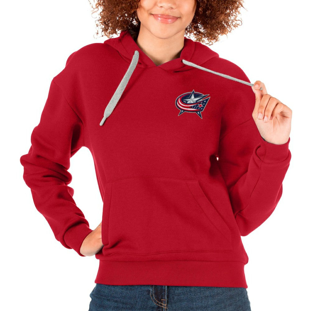 Columbus Blue Jackets - Antigua Women's Victory Pullover Hoodie Red