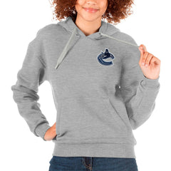 Vancouver Canucks - Antigua Women's Victory Pullover Hoodie Heather Gray