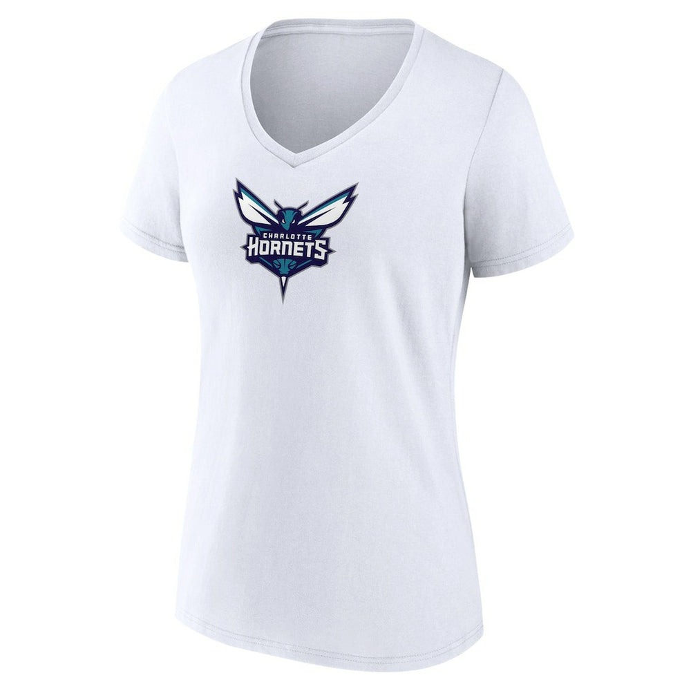 NBA - Charlotte Hornets Women's Logo V-Neck T-Shirt - White