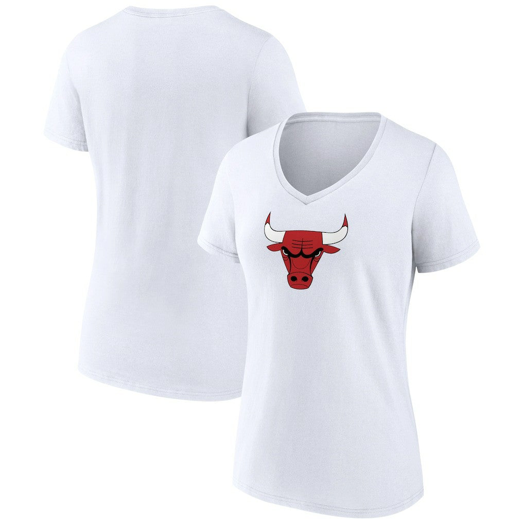 NBA - Chicago Bulls Women's Logo V-Neck T-Shirt - White