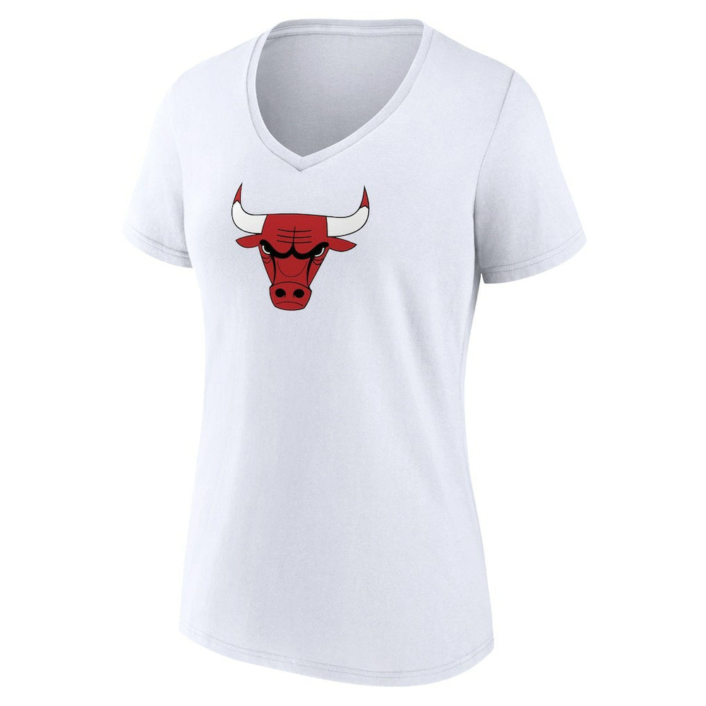 NBA - Chicago Bulls Women's Logo V-Neck T-Shirt - White