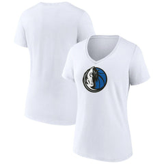 NBA - Dallas Mavericks Women's Logo V-Neck T-Shirt - White
