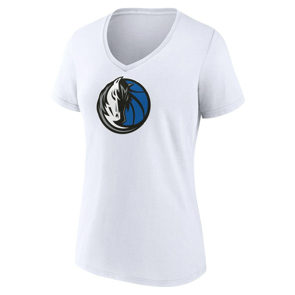 NBA - Dallas Mavericks Women's Logo V-Neck T-Shirt - White