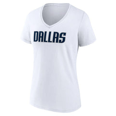 NBA - Dallas Mavericks Women's Wordmark V-Neck T-Shirt - White