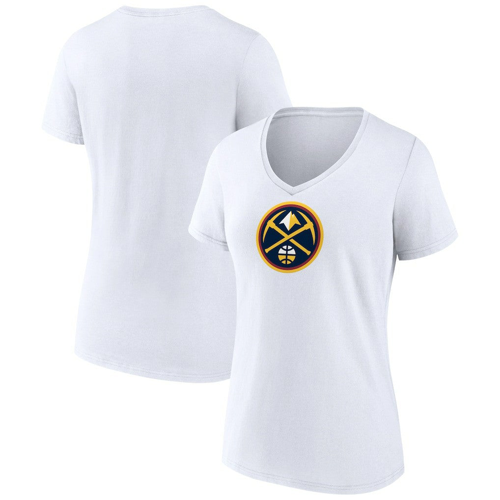 NBA - Denver Nuggets Women's Logo V-Neck T-Shirt - White