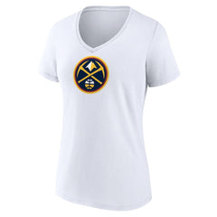 NBA - Denver Nuggets Women's Logo V-Neck T-Shirt - White