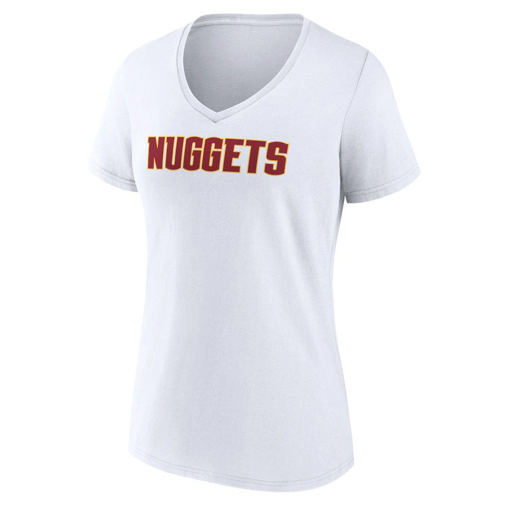 NBA - Denver Nuggets Women's Wordmark V-Neck T-Shirt - White