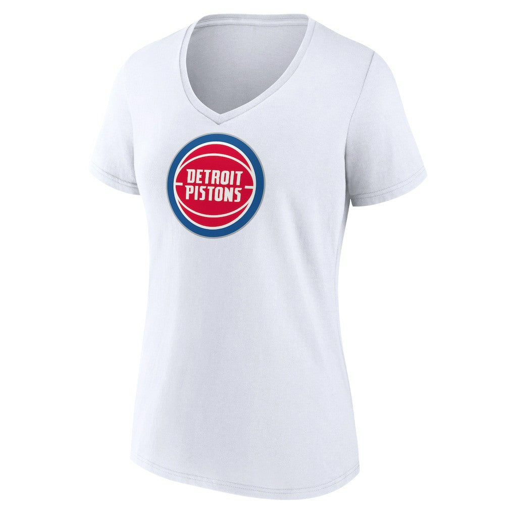 NBA - Detroit Pistons Women's Logo V-Neck T-Shirt - White