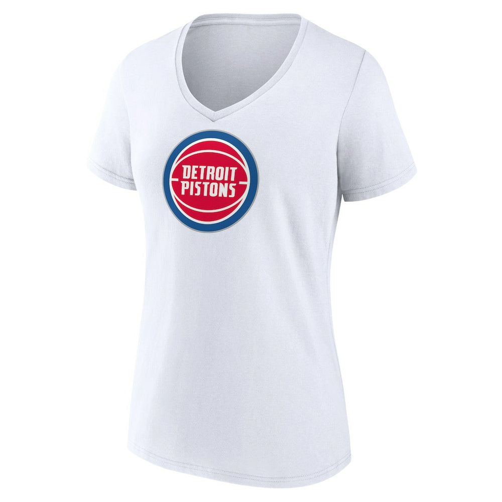 NBA - Detroit Pistons Women's Logo V-Neck T-Shirt - White