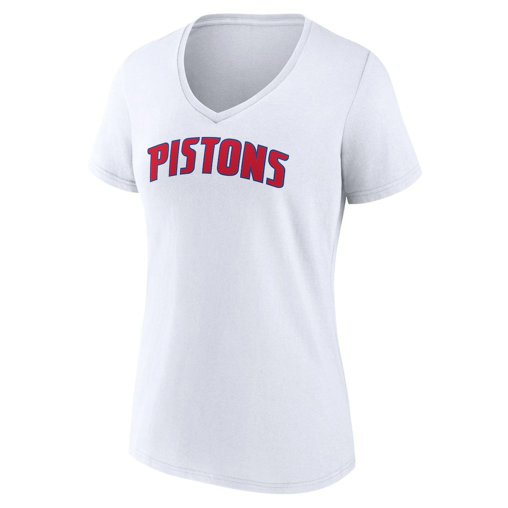 NBA - Detroit Pistons Women's Wordmark V-Neck T-Shirt - White