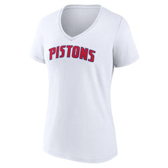 NBA - Detroit Pistons Women's Wordmark V-Neck T-Shirt - White