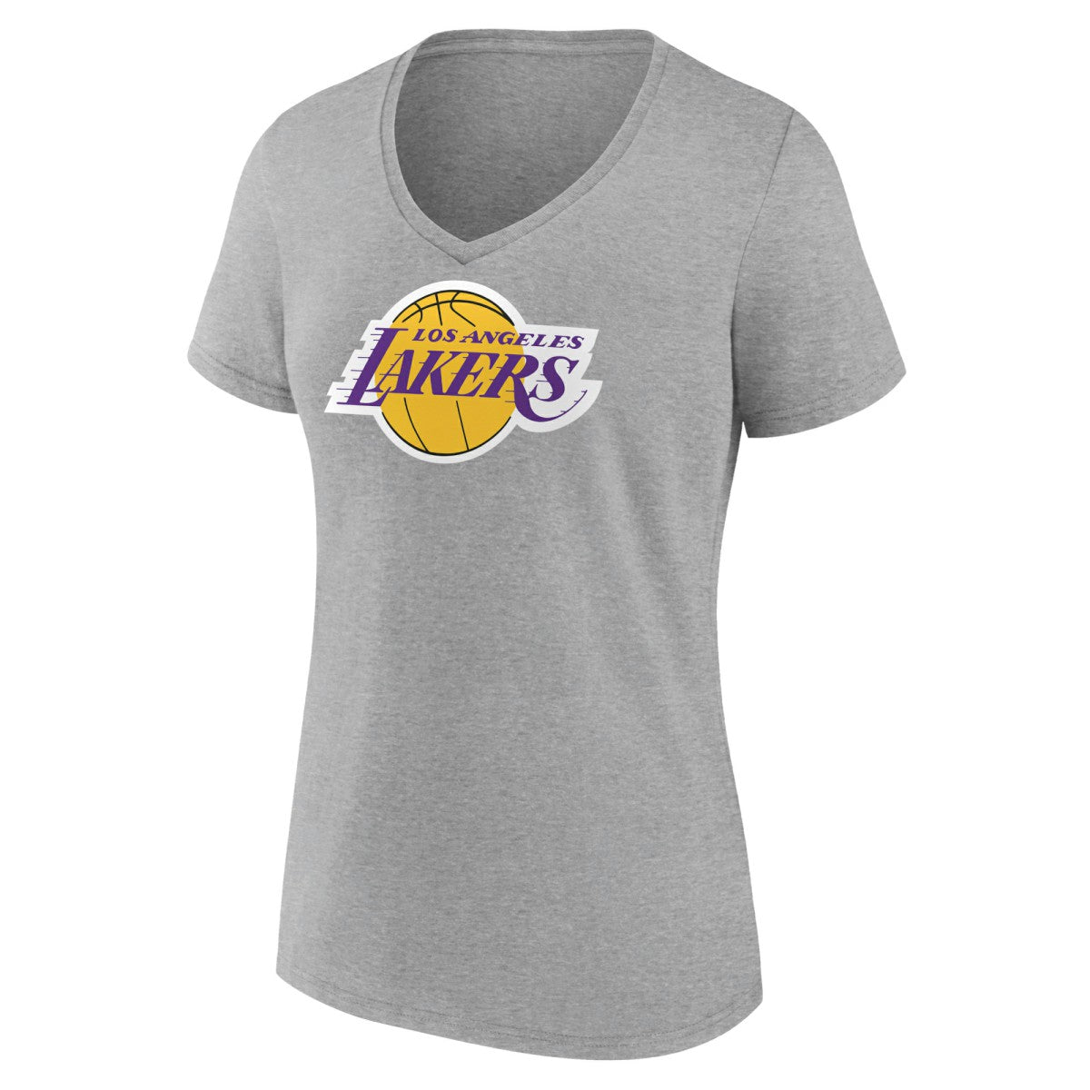 NBA - Los Angeles Lakers Women's Logo V-Neck T-Shirt - Gray