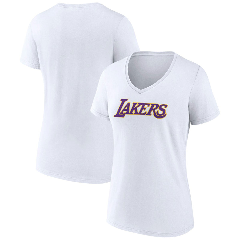 NBA - Los Angeles Lakers Women's Wordmark V-Neck T-Shirt - White