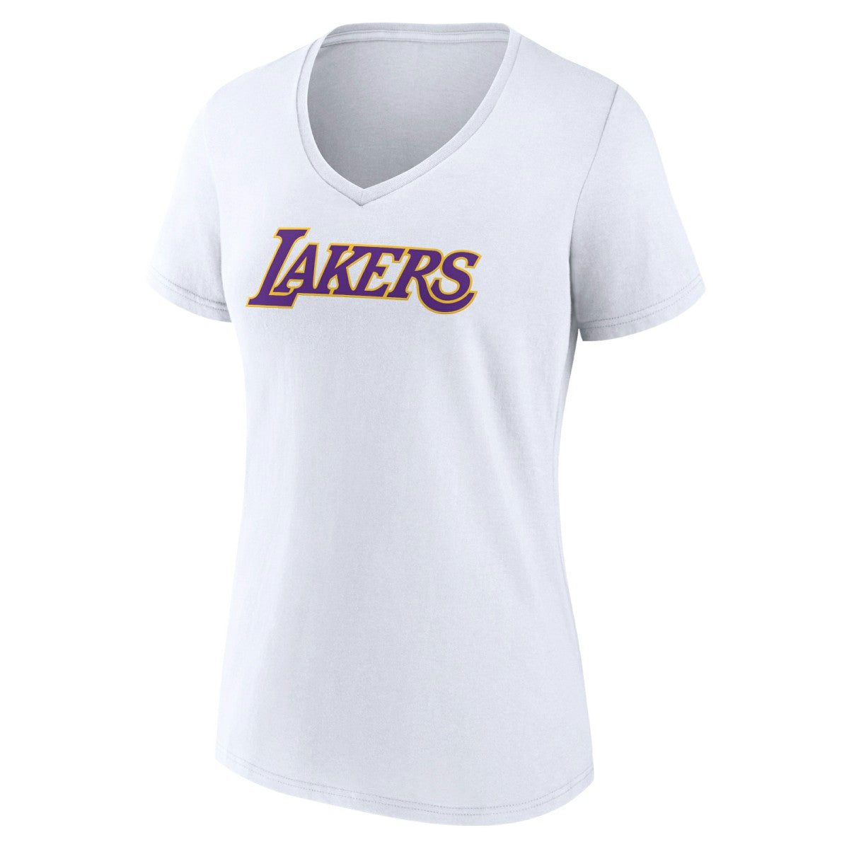 NBA - Los Angeles Lakers Women's Wordmark V-Neck T-Shirt - White