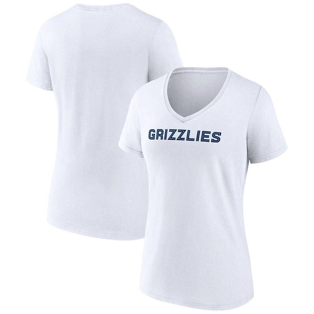 NBA - Memphis Grizzlies Women's Wordmark V-Neck T-Shirt - White