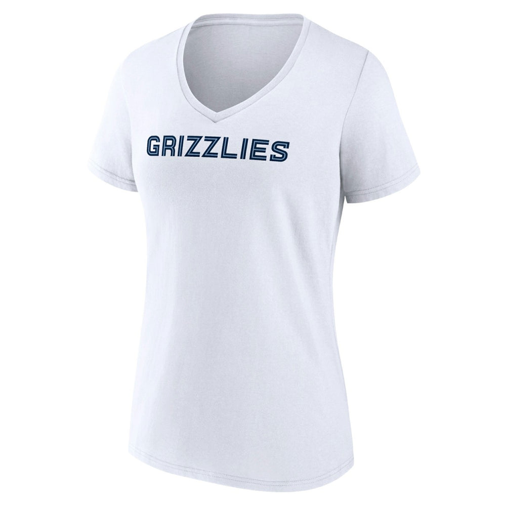 NBA - Memphis Grizzlies Women's Wordmark V-Neck T-Shirt - White
