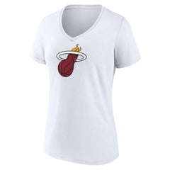 NBA - Miami Heat Women's Logo V-Neck T-Shirt - White