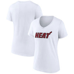 NBA - Miami Heat Women's Wordmark V-Neck T-Shirt - White
