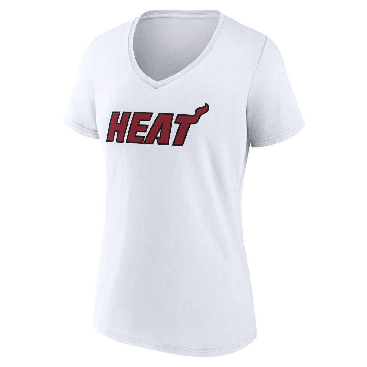 NBA - Miami Heat Women's Wordmark V-Neck T-Shirt - White