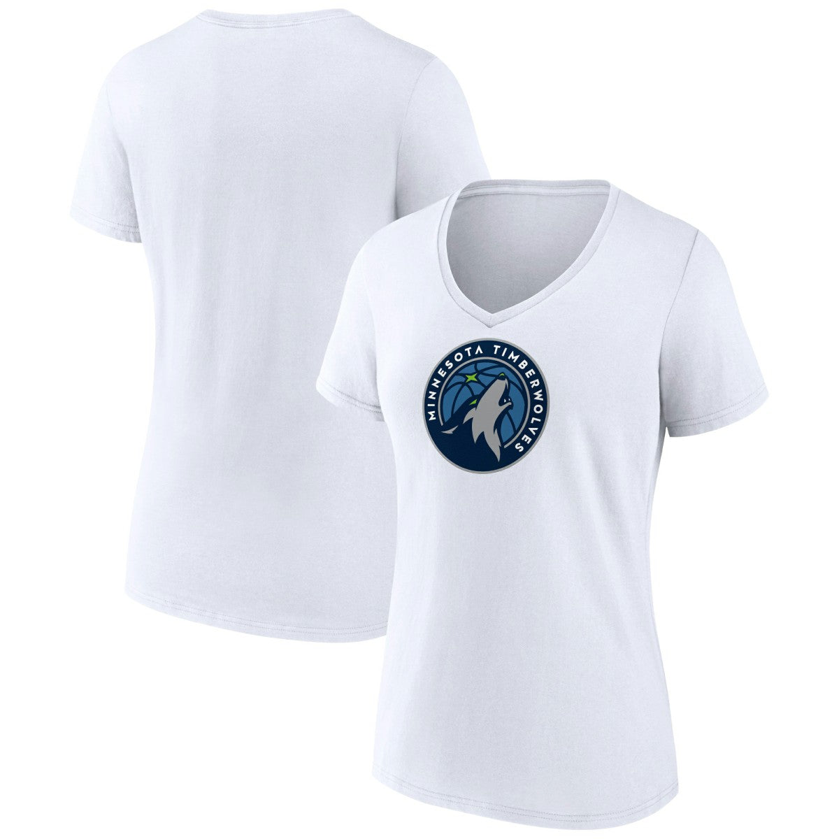NBA - Minnesota Timberwolves Women's Logo V-Neck T-Shirt - White