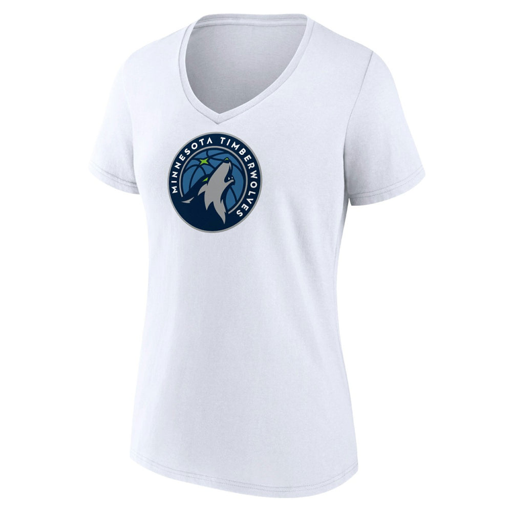 NBA - Minnesota Timberwolves Women's Logo V-Neck T-Shirt - White