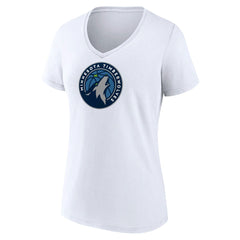 NBA - Minnesota Timberwolves Women's Logo V-Neck T-Shirt - White