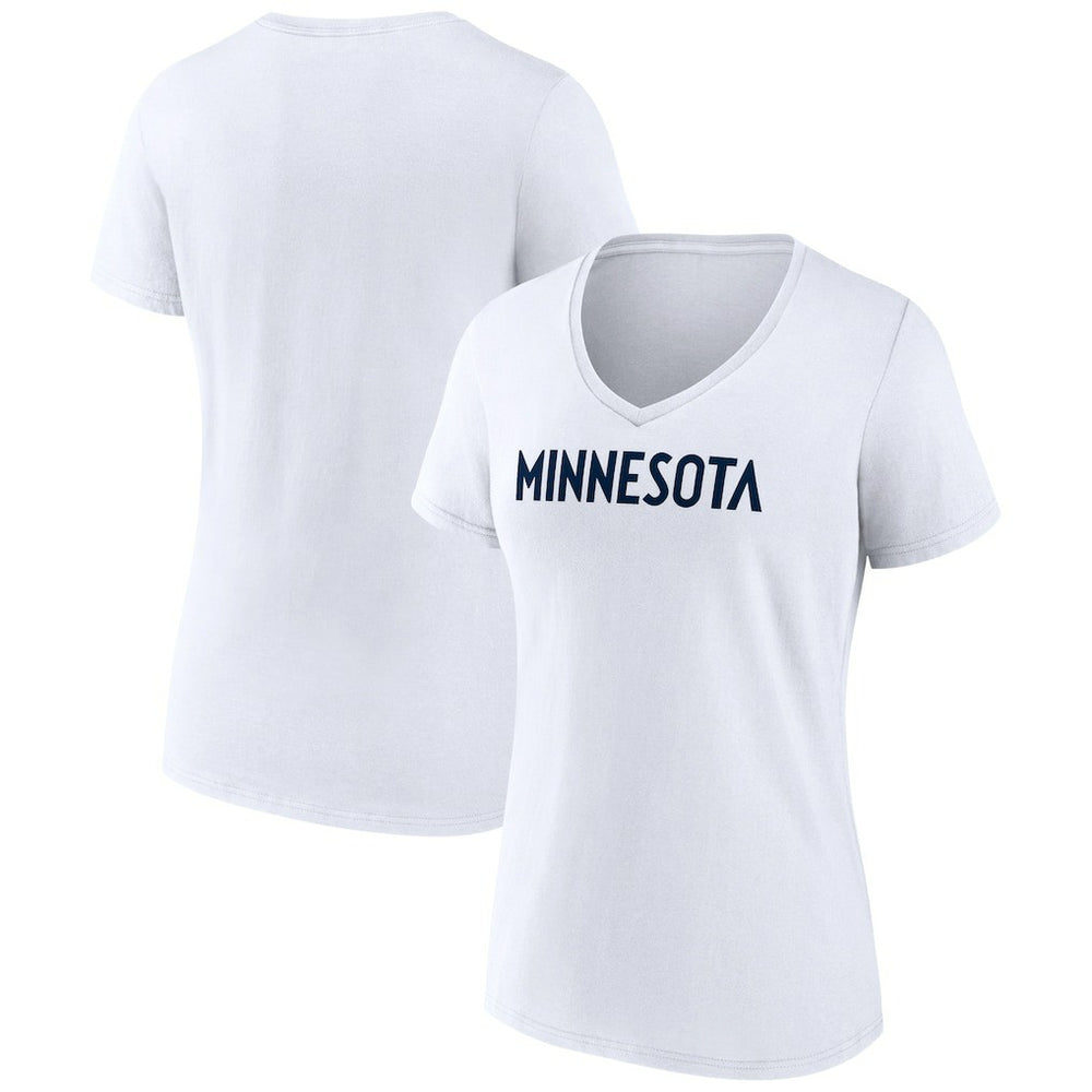 NBA - Minnesota Timberwolves Women's Wordmark V-Neck T-Shirt - White