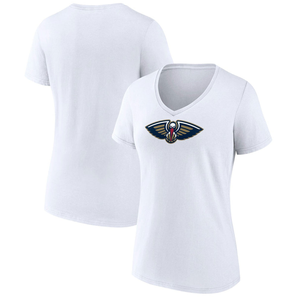NBA - New Orleans Pelicans Women's Logo V-Neck T-Shirt - White