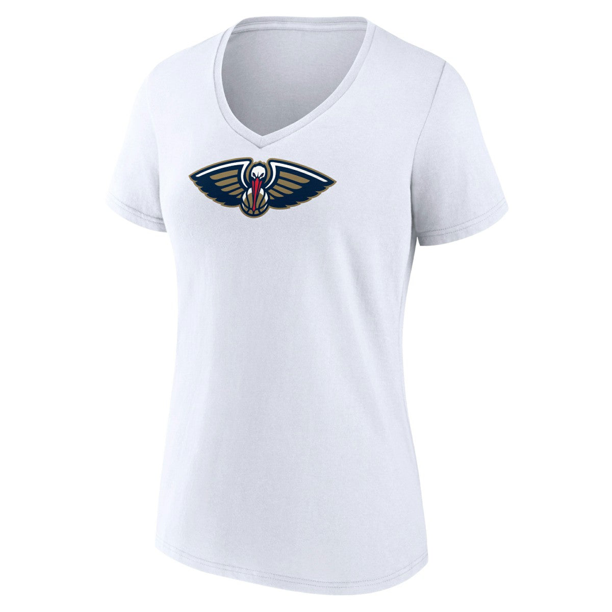 NBA - New Orleans Pelicans Women's Logo V-Neck T-Shirt - White