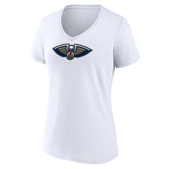 NBA - New Orleans Pelicans Women's Logo V-Neck T-Shirt - White