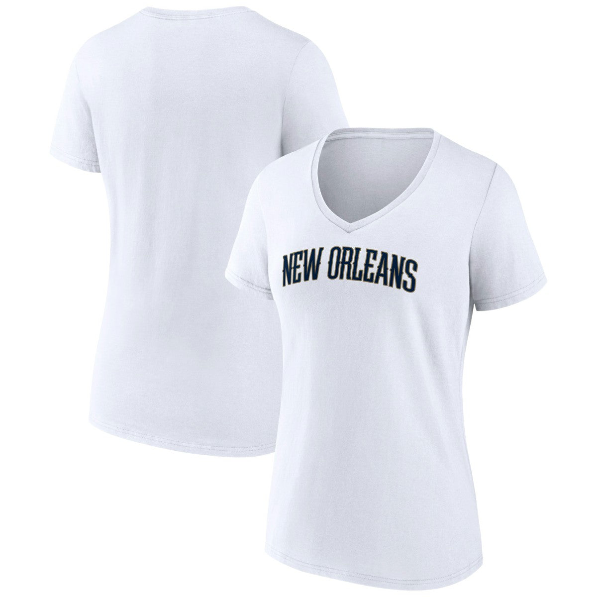 NBA - New Orleans Pelicans Women's Wordmark V-Neck T-Shirt - White