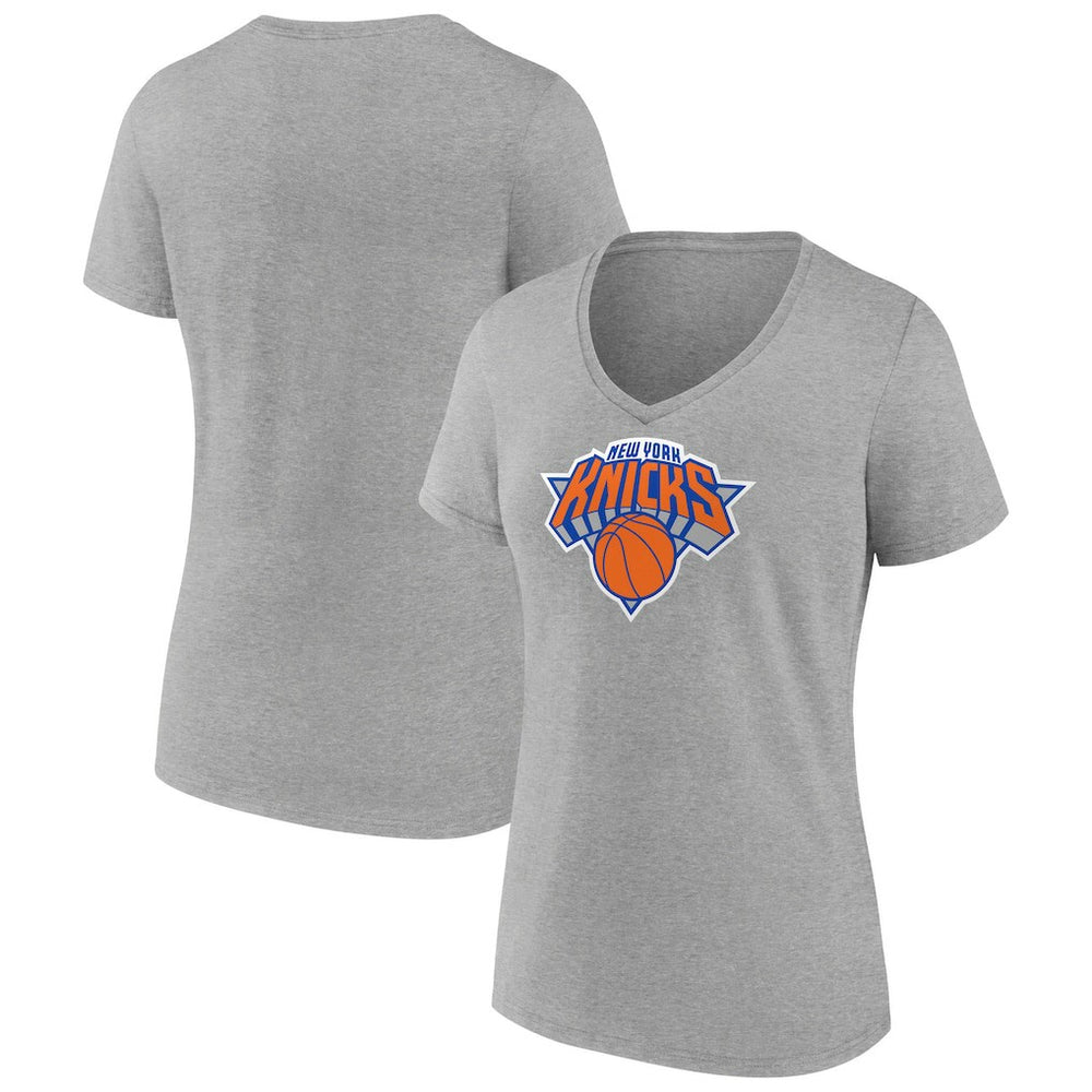 NBA - New York Knicks Women's Logo V-Neck T-Shirt - Gray